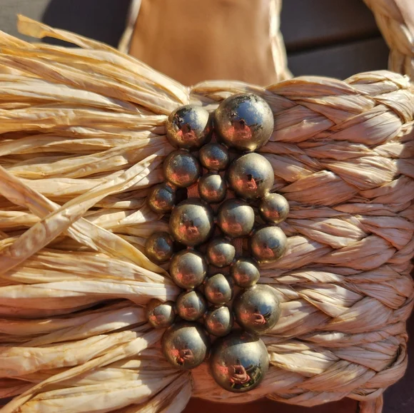 Clergerie Paris Raffia Fringd Slide Silver Sandals Sz EU 40 US 9 - Picture 4 of 8